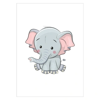 Børneplakat - cute Elefant
