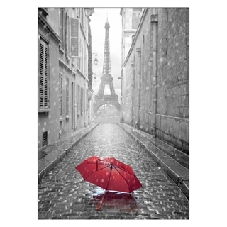 Plakat - Eiffel tower with red umbrella