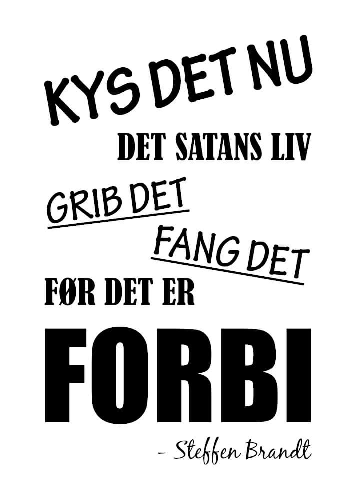 Plakat med Kys det nu det satans liv