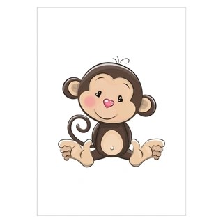 Dejlig børneplakat med Cute Abe
