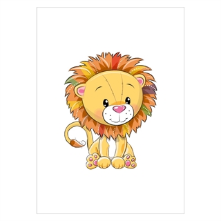 Nuttet børneplakat med Cute løve i skønt design