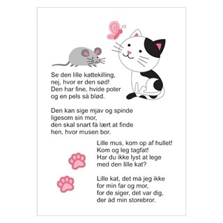 Sød Børneplakat med børnesangen Se den lille kattekilling