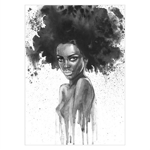 plakat med smuk afrikansk kvinde
