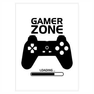 Plakat med teksten Game Zone og controller