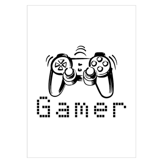 Plakat med Controller og teksten Gamer