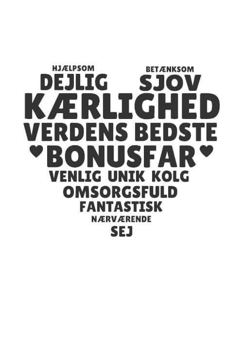 Bonusfar hjerte inkl. personlig hilsen