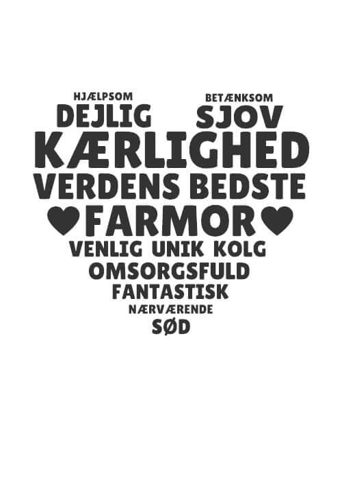 Farmor hjerte inkl. personlig hilsen