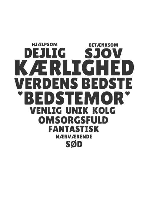 Bedstemor hjerte inkl. personlig hilsen