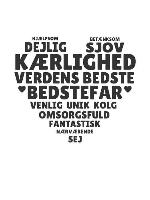 Bedstefar hjerte inkl. personlig hilsen