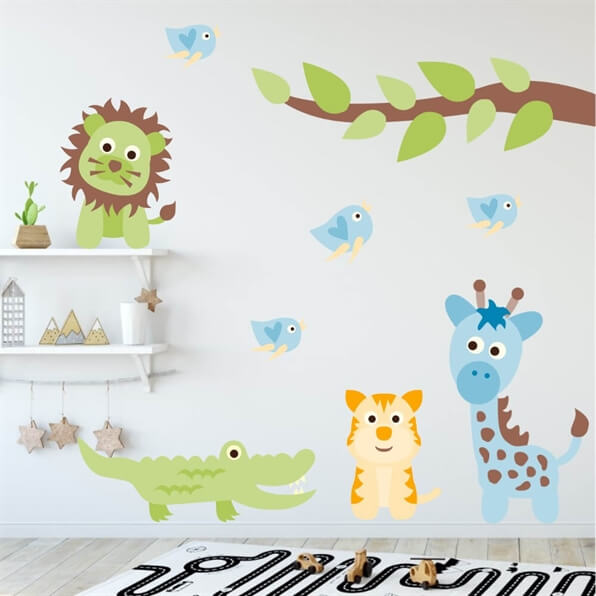 Wallstickers helt unikke Jungledyr i top kvalitet