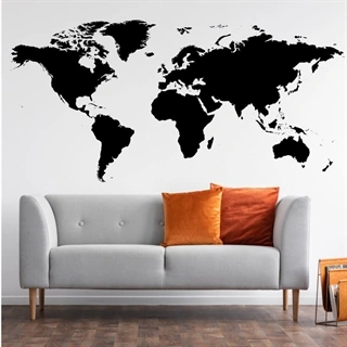 Super flot og detaljeret wallstickers verdenskort 