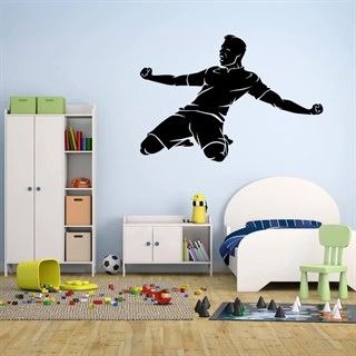 Jublende fodboldspiller wallsticker