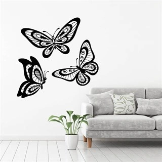  Smukke sommerfugle 3 stk som wallstickers