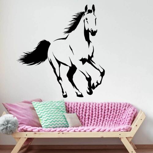 Wallsticker med flot hest i galop