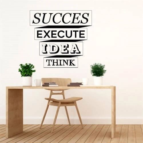 Wallsticker med teksten Succes, execute, idea, think.