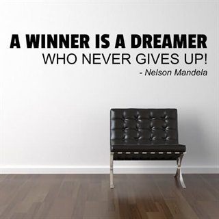 Wallstickers citat med teksten. A winner is a dreamer