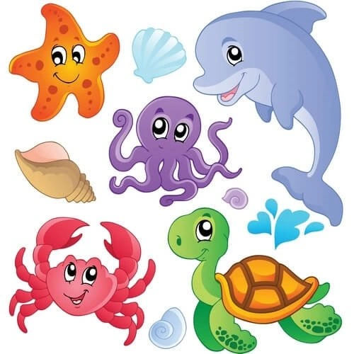 Wall stickers med Søde dyr fra havet!
