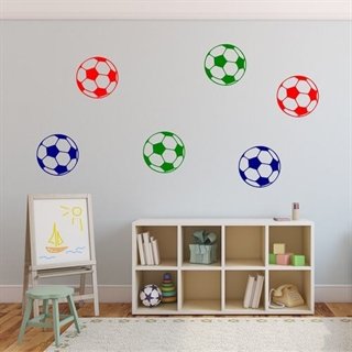 wallstickers med tekst flerfarvede fodbolde