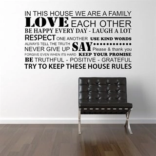 Wallstickers med teksten - We are a family