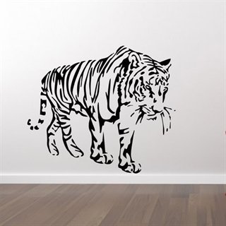 Wallstickers med en kæmpe tiger - Få den i mange farver of flere størrelser