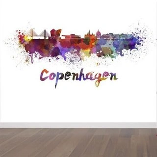 Printet Copenhagen i farver - wallstickers