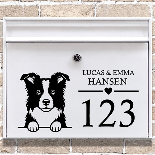 Postkasse stickers med Border Collie