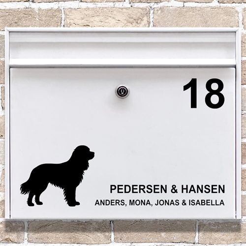 Postkasse stickers Cavalier King Charles Spaniel silhouette