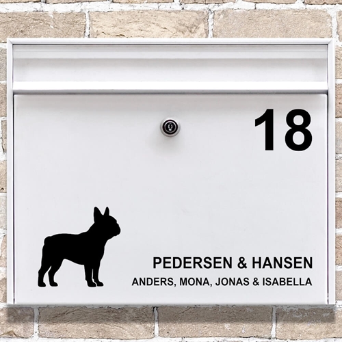 Postkasse stickers Fransk Bulldog silhouette