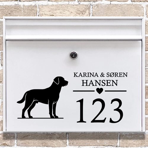 Postkasse stickers med Labrador silhouette