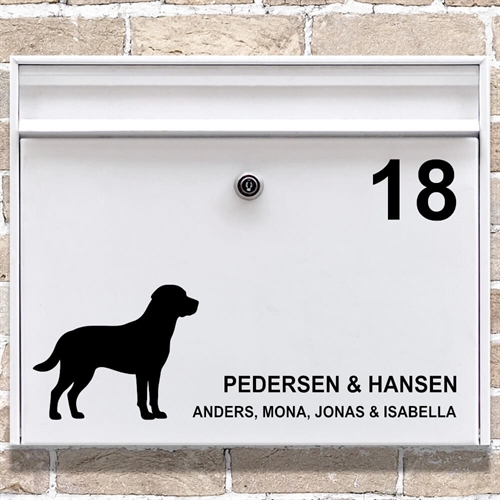 Postkasse stickers Labrador silhouette
