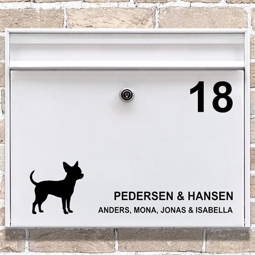 Postkasse stickers Chihauhau silhouette