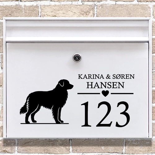 Postkasse stickers med Australsk Shepherd silhouette