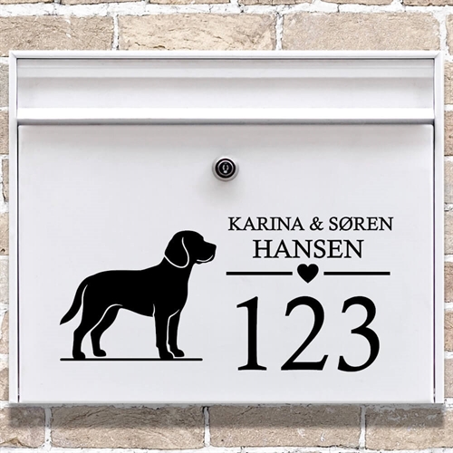 Postkasse stickers med Beagle silhouette