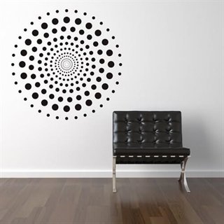 Cirkel lavet af prikker - En moderne wallsticker til hjemmet