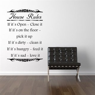 wallstickers med tekst house rules