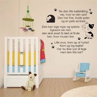 Børnesang med se den lille kattekilling - Wallstickers tekst
