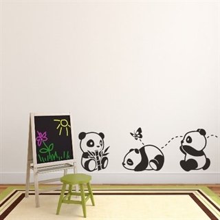 3 Søde pandaer på wallsticker