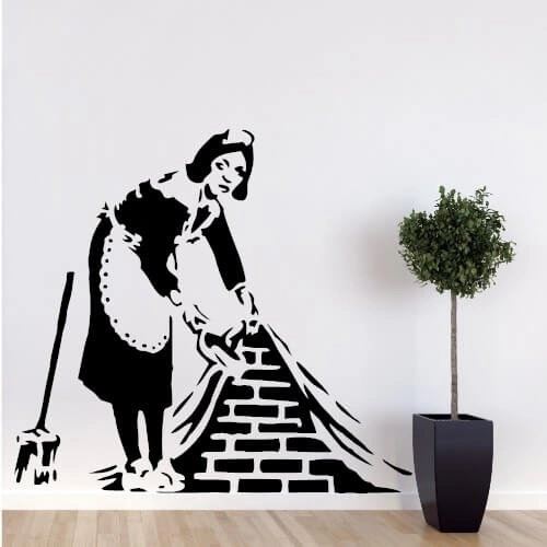 Stuepigen af Graffiti-kunstneren Banksy