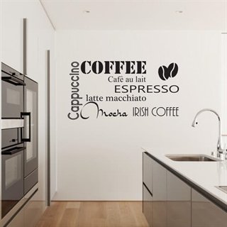 wallstickers med tekst kaffe tekst