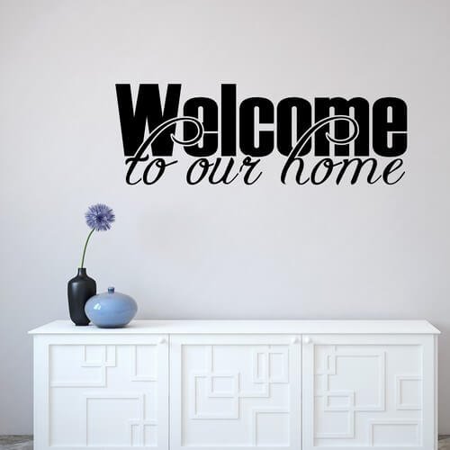 Welcome to our Home - Vægdekoration med engelsk
