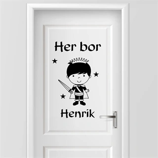 Her bor med prins - wallstickers