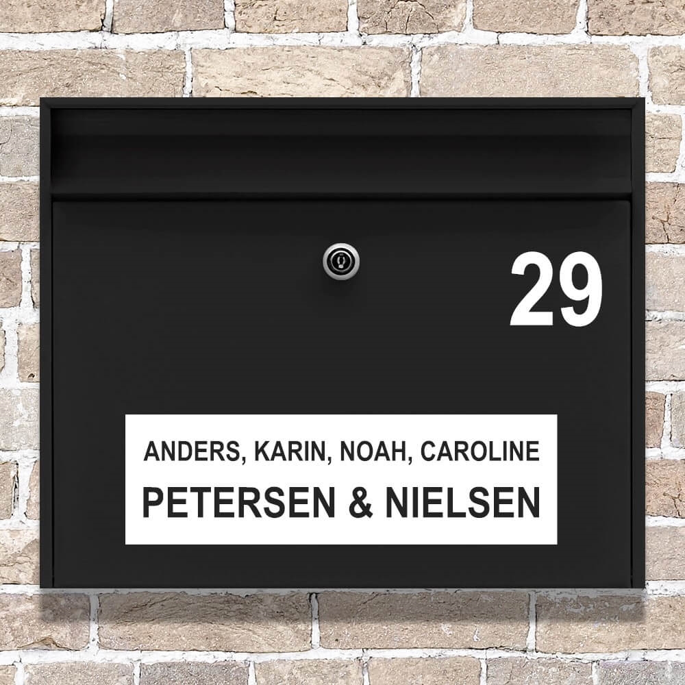 Bidrag horisont Lykkelig Fin wallsticker til din postkasse med fornavn og efternavn