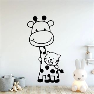 Giraf og kat - wallstickers