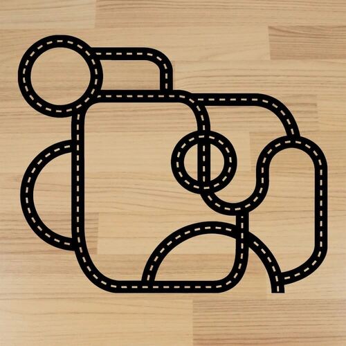 Gulvsticker Racerbane  - wallstickers med en stor flot racebane til mange timers leg. Wallstickern til gulvet 