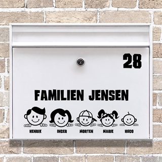 Postkasse stickers med de sjove "halløj" figurer. Skøn sticker med de sødeste illustrationer af familiemedlemmernes ansigter.