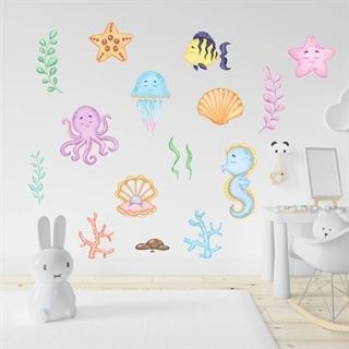 Akvarel wallstickers ark under havet