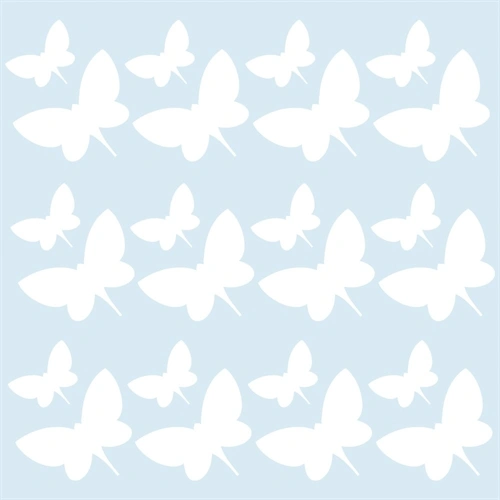 24 styks wallstickers som sommerfugle i hvid farve