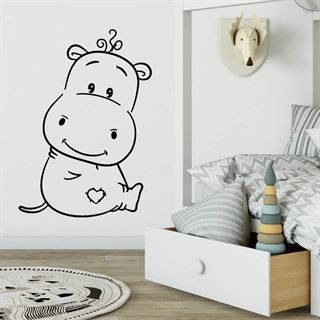 WALLSTICKER MED CUTE FLODHEST