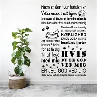 Hjem er hvor hunden er - wallstickers