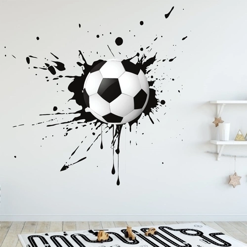 Fodbold wallsticker som splatter mod væggen